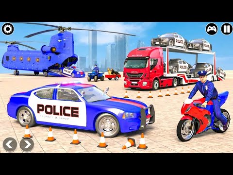 US Police Truck Car Transporter Driving - Police Trailer Truck Driver Simulator - Android GamePlay