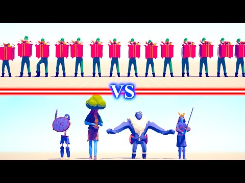 PRESENT ELF Team vs GIANTS Team - Totally Accurate Battle Simulator TABS