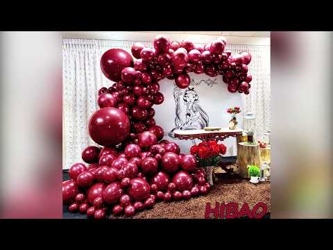 How to tie double stuffed balloon? (burgundy color, perfect for LOVE/weding/Valendine's day party)