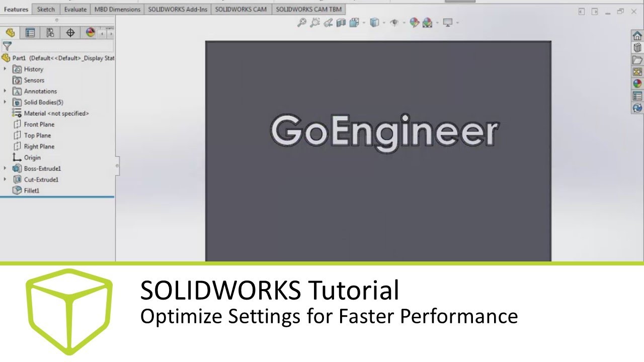 SOLIDWORKS Tutorial - Optimize Settings for Faster Performance