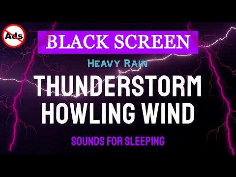 Thunderstorm, Howling WIND and Heavy Rain sounds | Black Screen No ADS