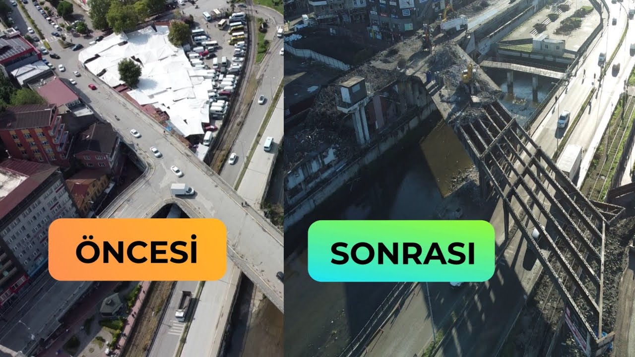 Zonguldak Fevkani Köprüsünde 3 Aylık Süreçte neler oldu? Öncesi ve Sonrası hava görüntüleri