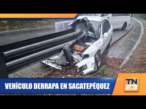 Vehículo derrapa en Sacatepéquez