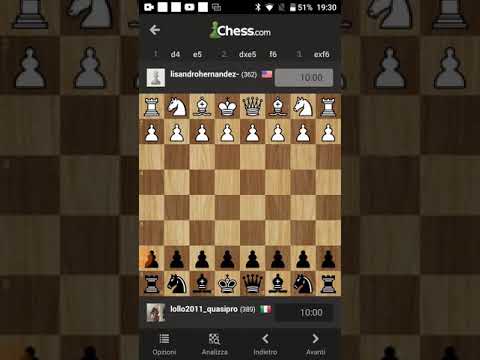 una mia partita di scacchi online su chess.com