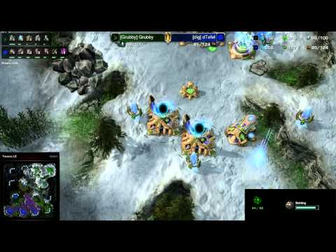 ZvP- Tefel vs Grubby g1- Frost Starcraft 2 HD polski komentarz Heart of the Swarm