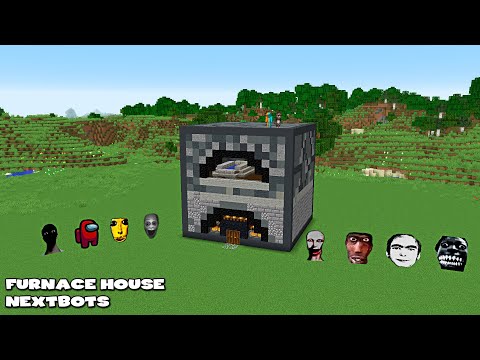 SURVIVAL FURNACE HOUSE WITH 100 NEXTBOTS in Minecraft! Gameplay! Coffin Meme!