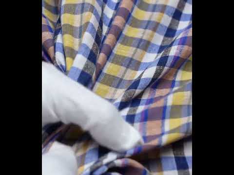 Check Multicolor Pure Cotton 95 GSM Handwoven Fabric — video