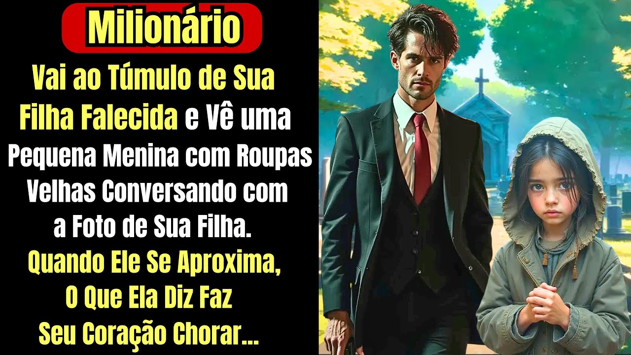 Milionário Vai ao Túmulo de Sua Filha Falecida e Vê uma Pequena Menina com Roupas Velhas Conversa...