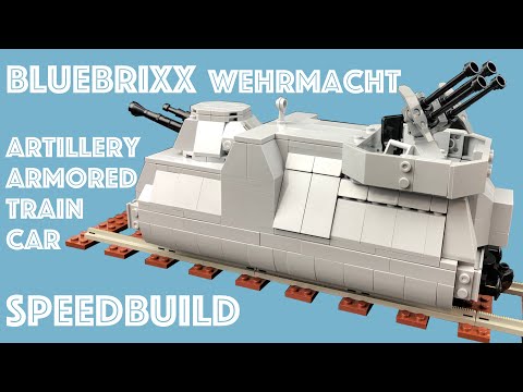 Wehrmacht Tank Train Artillery Car - Blue Brixx 101485 Lego comp. Bricks - Speedbuild
