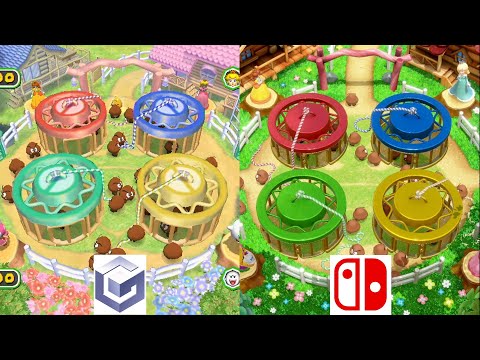 Mario Party 6 Side-by-Side Original Vs Remake Minigames Comparison (GC Vs Switch)