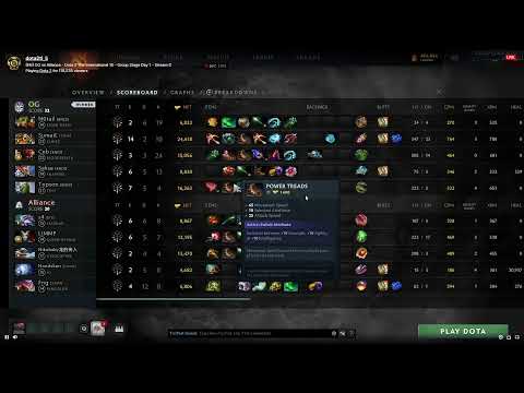 OG VS ALLIANCE GAME 1&2~ THE INTERNATIONAL 10 GROUP STAGE ~ TI10 - ENGLISH