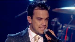 Robbie Williams live at The National Lottery 12 April 2003 - Come Undone &amp; One Fine Day - AI upscale