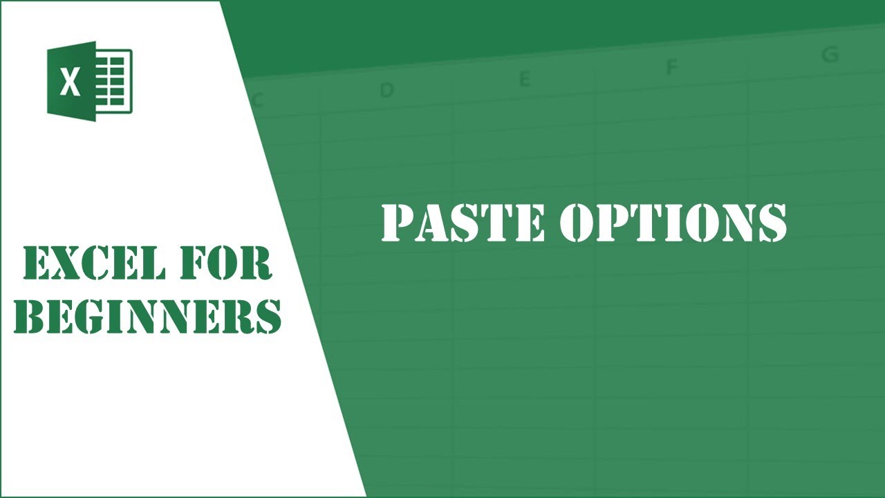 Excel Tutorial 13 - Paste Options
