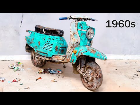 Fast Restoration 1960s Piaggo Vespa Scooter | Little Abandoned Motorcycle - Full Restoration