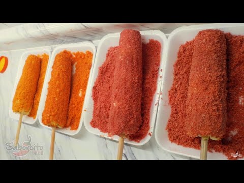 Elotes de Takis Fuego y Tostitos Flamin Hot - "El Saborcito Rojo"