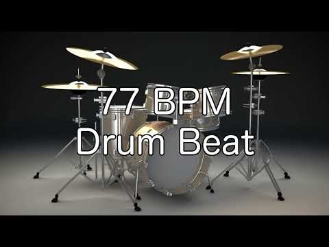 77 BPM Shuffle Drum Beat for Musical Practice
