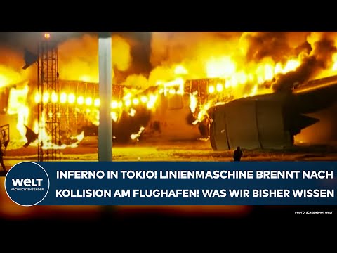 TOKIO: Flammeninferno am Flughafen! Linienmaschine brennt nach Kollision! Was wir bisher wissen