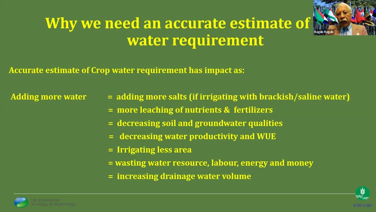Webinar on Webinar Accurate Estimation of Crop Water Requirement Using New Technologies...
