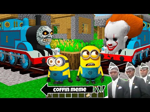 Real THOMAS PENNYWISE.EXE and SCARY MOON THOMAS.EXE vs MINIONS in Minecraft - Coffin Meme Movie 2021