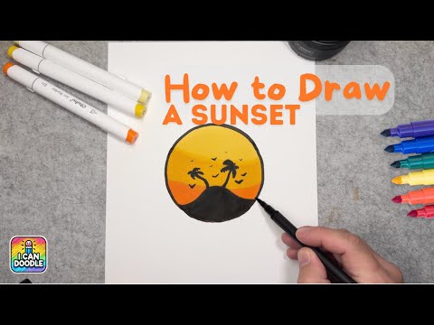 How To Draw A Simple Island Sunset