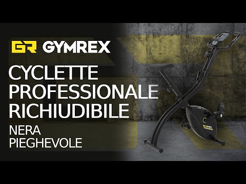 Video - Cyclette professionale richiudibile - Nera