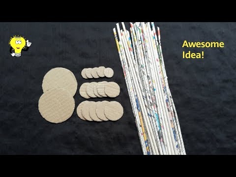 Wall Hanging Craft Ideas With Newspaper - Art And Craft For Home Decoration - Newspaper Wall Hanging