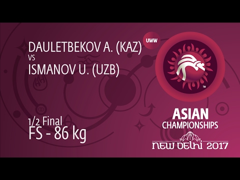 1/2 FS - 86 kg: A. DAULETBEKOV (KAZ) df. U. ISMANOV (UZB), 9-8