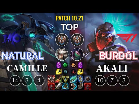 DMO Natural Camille vs T1 Burdol Akali Top - KR Patch 10.21