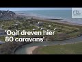 Franse camping verdwijnt langzaam in de zee