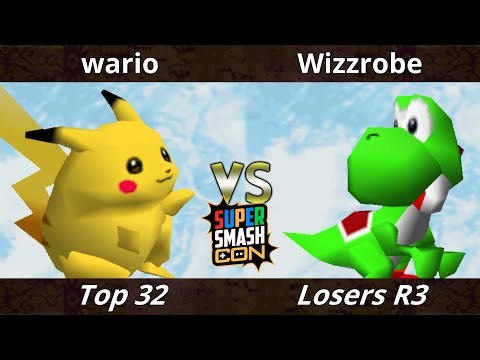SSC 2022 Top 16 - wario (Pikachu) Vs. Wizzrobe (Yoshi) SSB64 Smash Bros Tournament