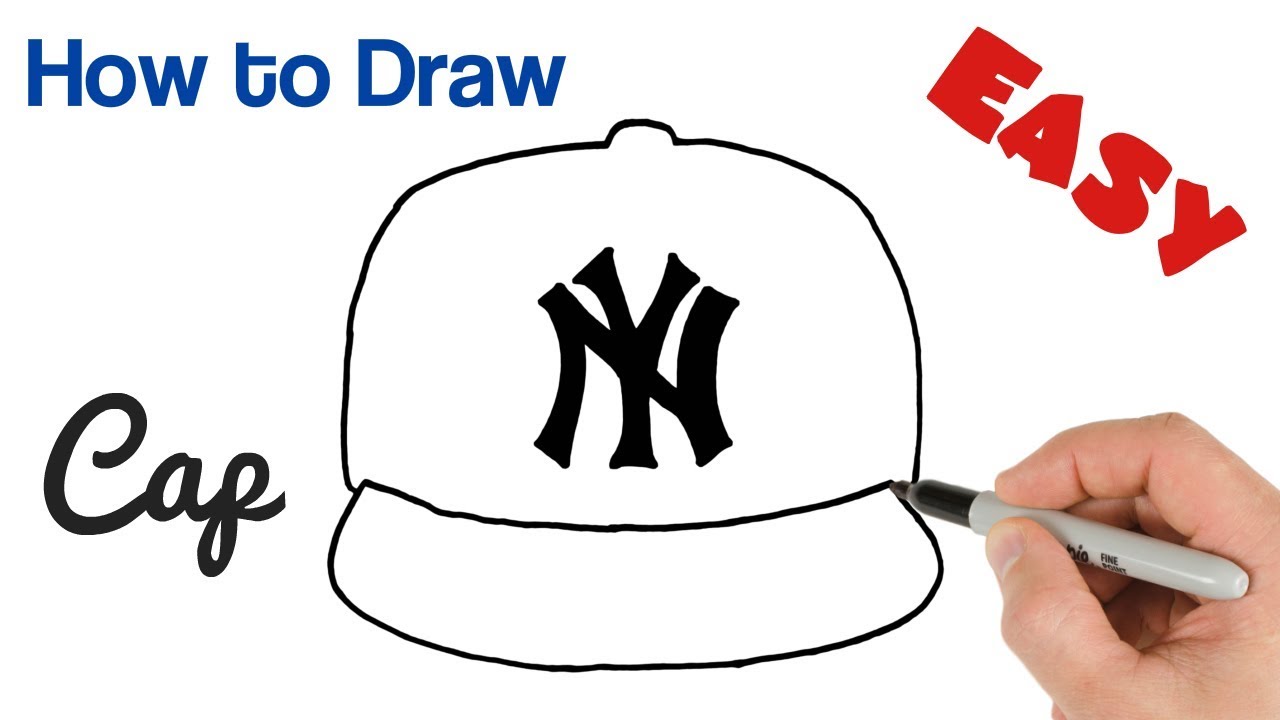 How to Draw a Cap New York Yankees Logo Easy