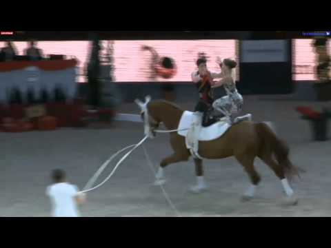 Vaulting - Jasmin Lindner & Lukas Wacha - FEI Worldcup Salzburg 2013 - Kür1