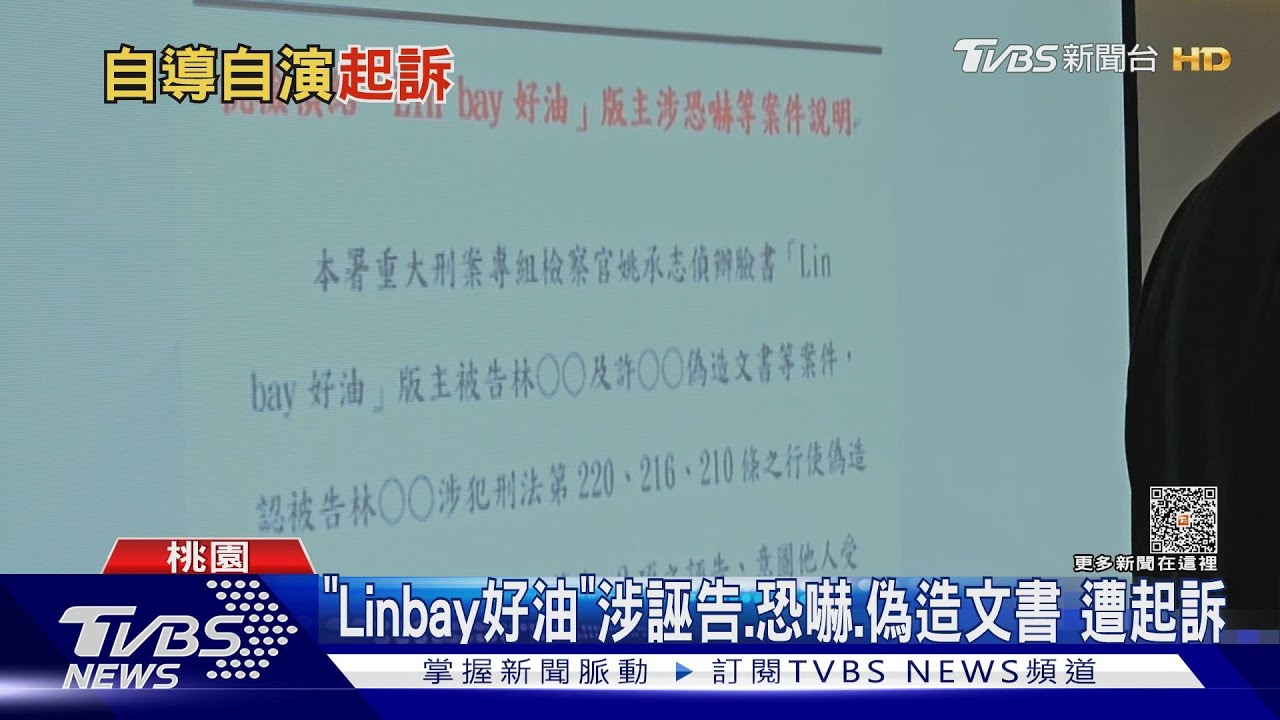 「Linbay好油」涉誣告、恐嚇、偽造文書 遭起訴