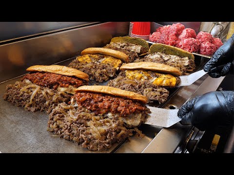 American style meat bomb double cheese sandwich!