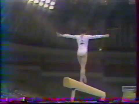 Karine BOUCHER (FRA) beam - 1987 Europeans Moscow AA