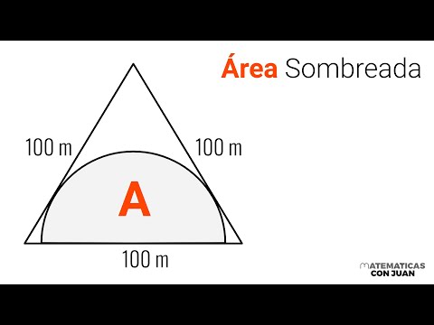 METROS CUADRADOS DE UN TERRENO CON FORMA REGULAR (semicírculo inscrito en triángulo equilátero)