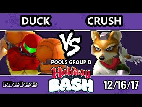 Holiday Bash SSBM - P1 | Duck (Samus) VS EGTV | Crush (Fox) - Melee Pools