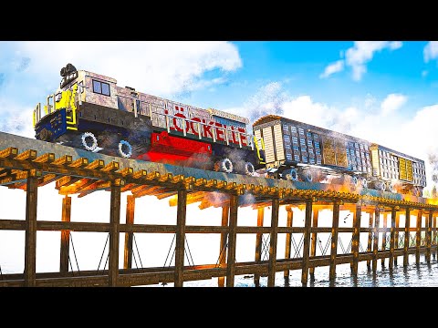 Train vs Dynamic Wooden Bridge | Teardown