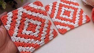 Unique crochet square motif pattern,easy guide for beginners