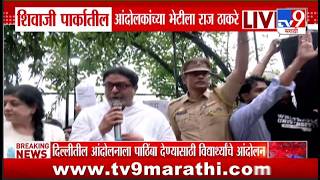 Raj Thackeray | शिवाजी पार्क येथे आंदोलकांच्या भेटीला राज ठाकरे 