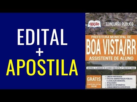 Concurso Prefeitura de Boa Vista RR: Download Apostila PDF