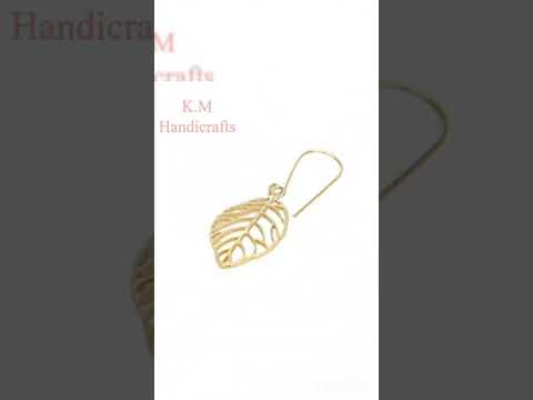 Handmade Leaf Design Brass Hook Earring