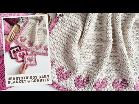 Heartstrings Baby Blanket & Coaster - Overlay Mosaic Crochet