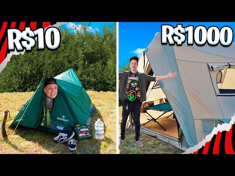 BARRACA DE R$10 vs BARRACA DE R$1000 - QUEM SOBREVIVE UMA NOITE?