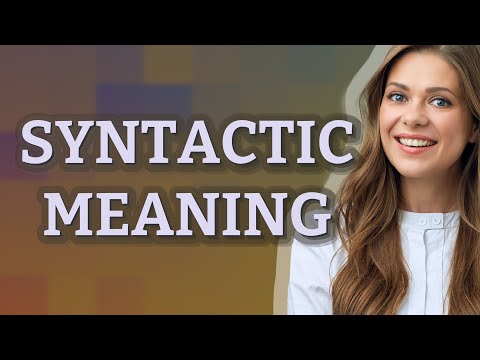Syntactic | meaning of Syntactic