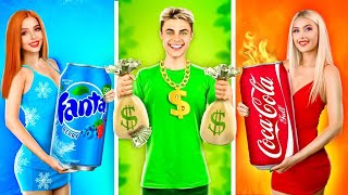 Eating 1 Color of Food for 24 Hours! Last to Stop Eating RED VS BLUE Vs GREEN Snacks by RATATA BOOM