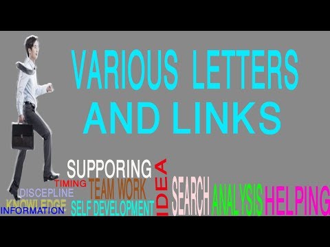Applications,  Letters & Links. Video