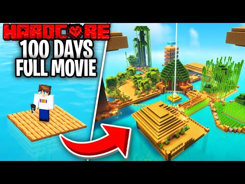 I Survived 100 Days on a RAFT in Hardcore Minecraft...