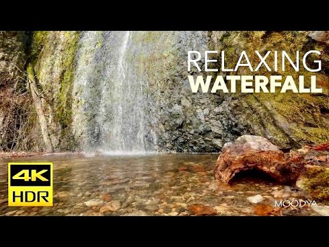 4K HDR Autumn Waterfall * Calming Nature Sound * Relaxing HDR TV Background Video Scenery