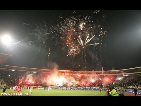 Delije na 143. derbiju Zvezda - Partizan 3:2 (I poluvreme)
